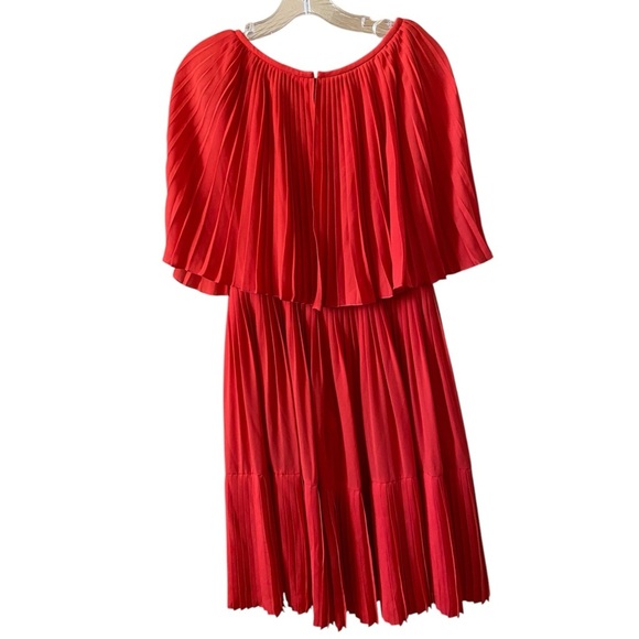 Kate Spade Vibrant Red Pleated Ruffle Dress - Picture 1 of 3